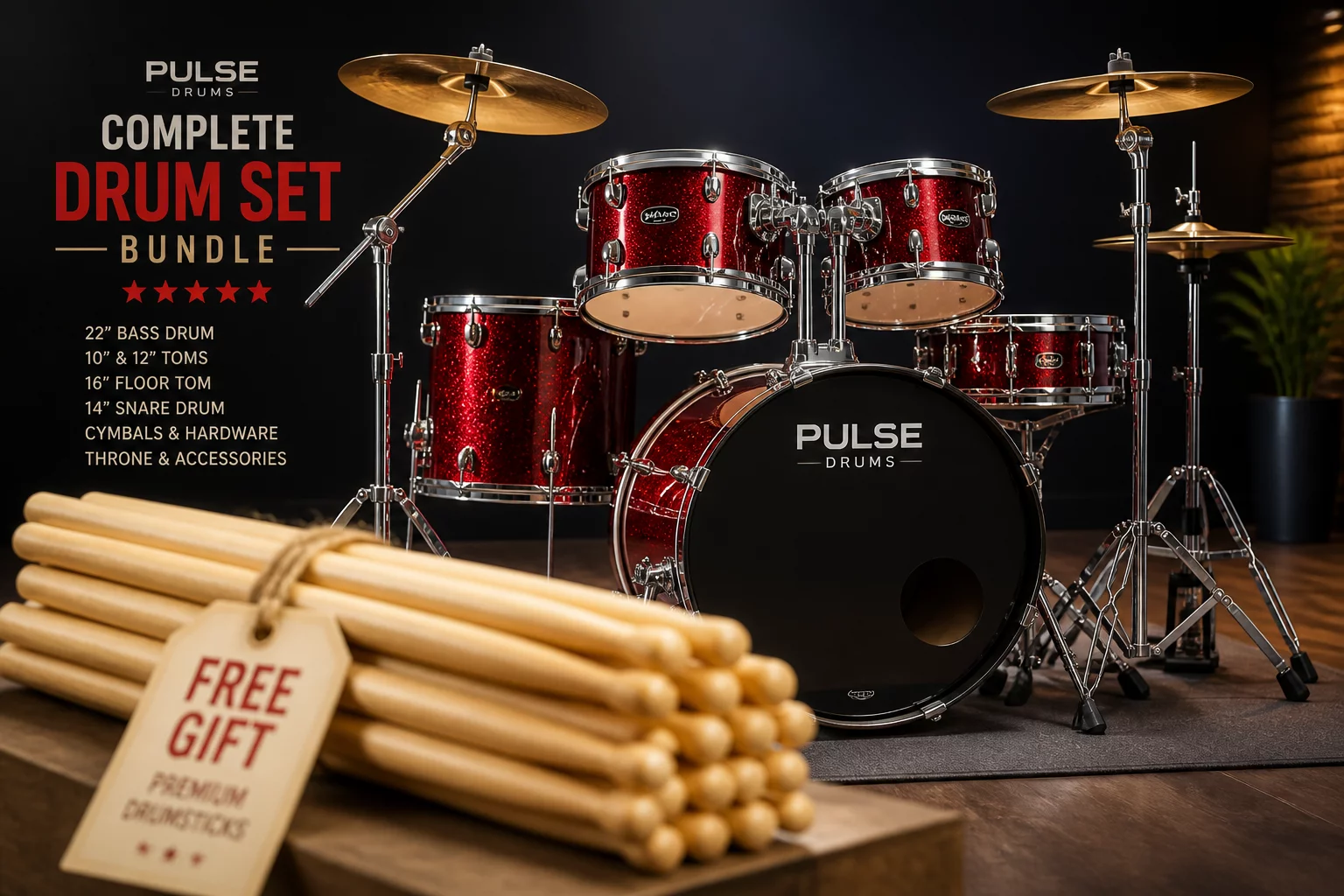 Acoustic Kit & Sticks Package